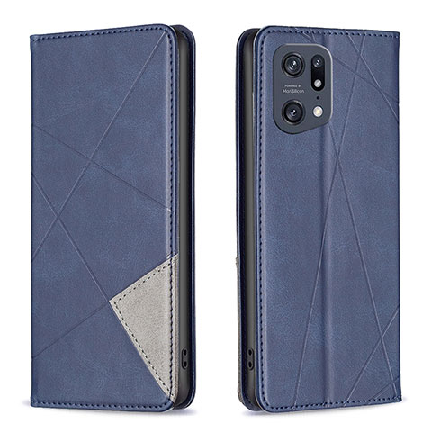 Funda de Cuero Cartera con Soporte Carcasa B07F para Oppo Find X5 Pro 5G Azul