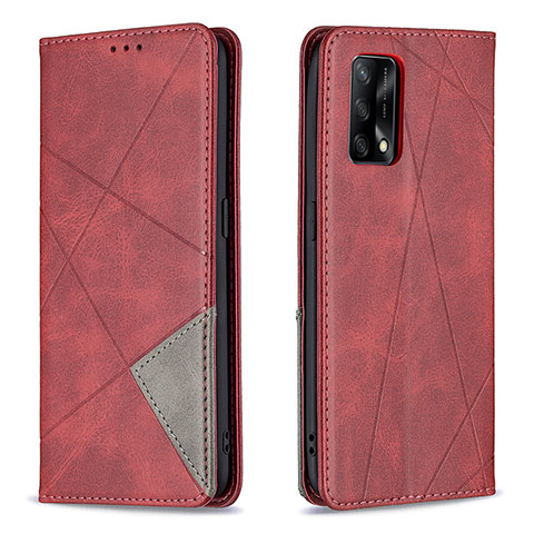 Funda de Cuero Cartera con Soporte Carcasa B07F para Oppo Reno6 Lite Rojo