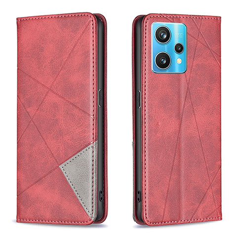 Funda de Cuero Cartera con Soporte Carcasa B07F para Realme 9 Pro+ Plus 5G Rojo