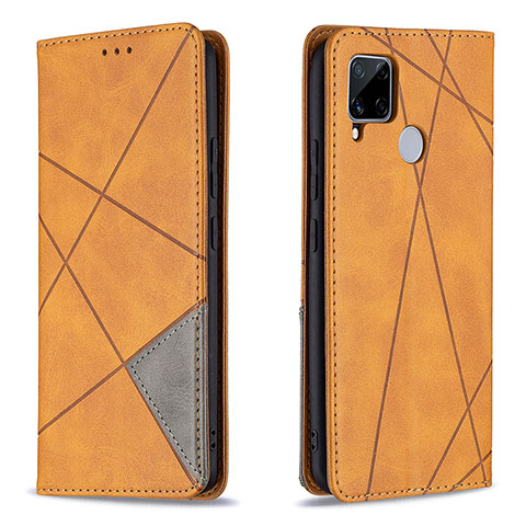 Funda de Cuero Cartera con Soporte Carcasa B07F para Realme C25S Marron Claro