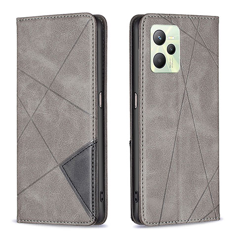 Funda de Cuero Cartera con Soporte Carcasa B07F para Realme C35 Gris