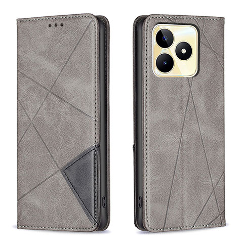 Funda de Cuero Cartera con Soporte Carcasa B07F para Realme C53 Gris