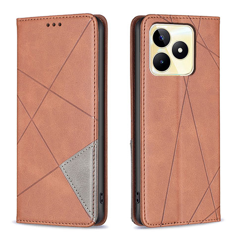 Funda de Cuero Cartera con Soporte Carcasa B07F para Realme C53 Marron