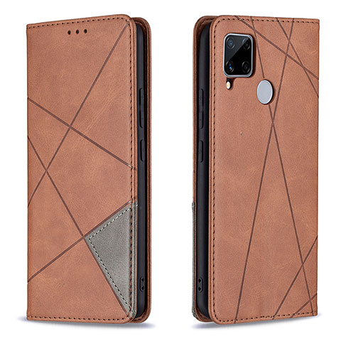 Funda de Cuero Cartera con Soporte Carcasa B07F para Realme Narzo 30A Marron