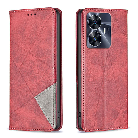 Funda de Cuero Cartera con Soporte Carcasa B07F para Realme Narzo N55 Rojo