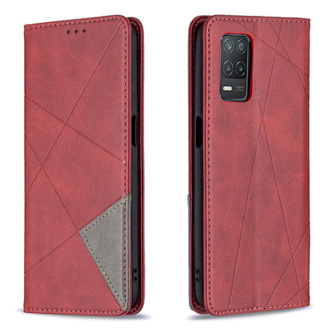 Funda de Cuero Cartera con Soporte Carcasa B07F para Realme Q3 5G Rojo