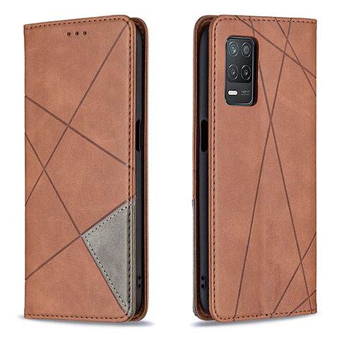 Funda de Cuero Cartera con Soporte Carcasa B07F para Realme Q3i 5G Marron