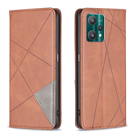 Funda de Cuero Cartera con Soporte Carcasa B07F para Realme Q5 5G Marron