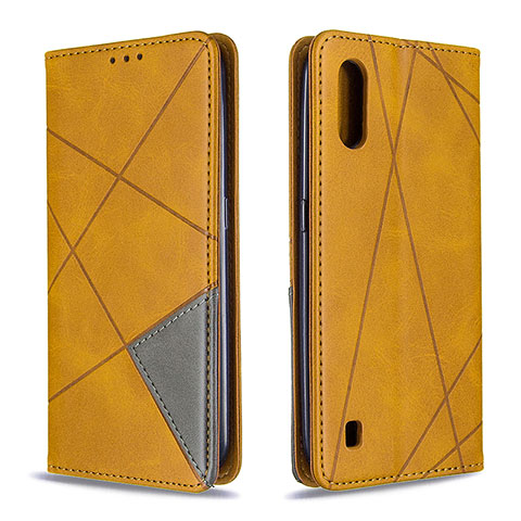 Funda de Cuero Cartera con Soporte Carcasa B07F para Samsung Galaxy A01 SM-A015 Marron Claro