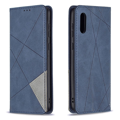 Funda de Cuero Cartera con Soporte Carcasa B07F para Samsung Galaxy A02 Azul