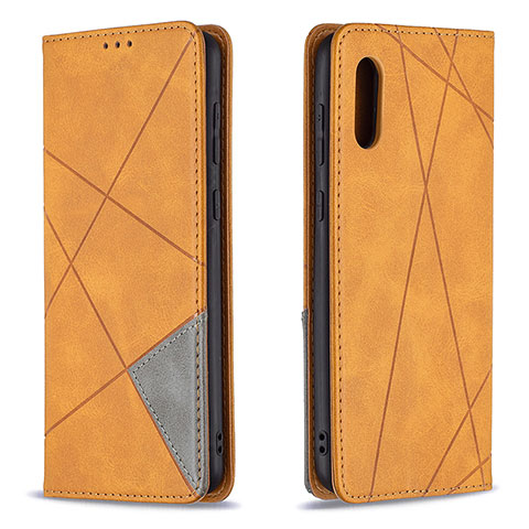 Funda de Cuero Cartera con Soporte Carcasa B07F para Samsung Galaxy A02 Marron Claro