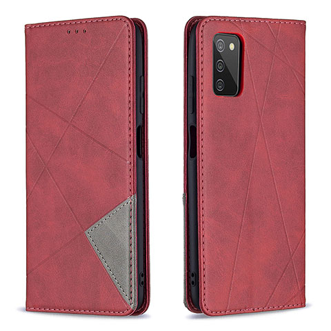 Funda de Cuero Cartera con Soporte Carcasa B07F para Samsung Galaxy A03s Rojo