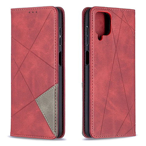 Funda de Cuero Cartera con Soporte Carcasa B07F para Samsung Galaxy A12 5G Rojo