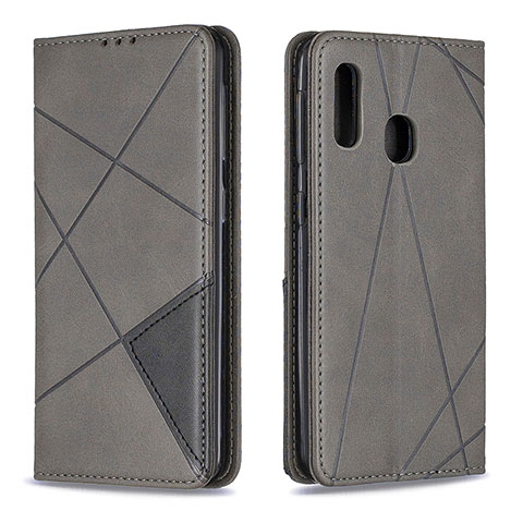 Funda de Cuero Cartera con Soporte Carcasa B07F para Samsung Galaxy A20e Gris