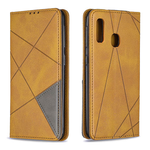 Funda de Cuero Cartera con Soporte Carcasa B07F para Samsung Galaxy A20e Marron Claro