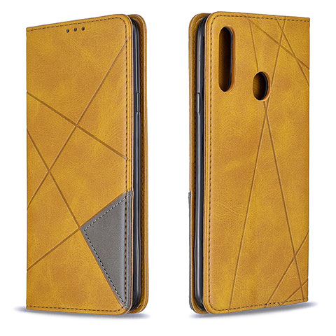 Funda de Cuero Cartera con Soporte Carcasa B07F para Samsung Galaxy A20s Marron Claro