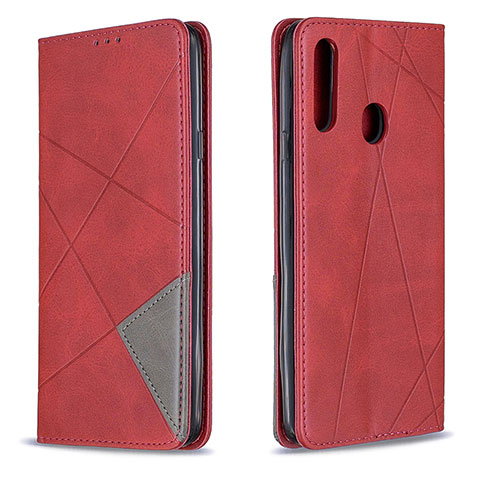 Funda de Cuero Cartera con Soporte Carcasa B07F para Samsung Galaxy A20s Rojo