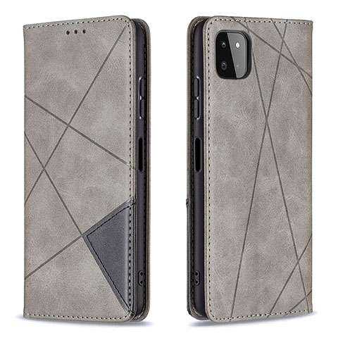 Funda de Cuero Cartera con Soporte Carcasa B07F para Samsung Galaxy A22s 5G Gris