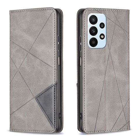 Funda de Cuero Cartera con Soporte Carcasa B07F para Samsung Galaxy A23 4G Gris