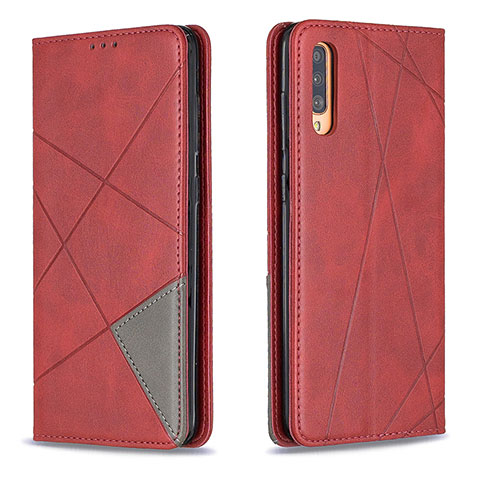 Funda de Cuero Cartera con Soporte Carcasa B07F para Samsung Galaxy A70 Rojo