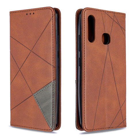 Funda de Cuero Cartera con Soporte Carcasa B07F para Samsung Galaxy A70E Marron