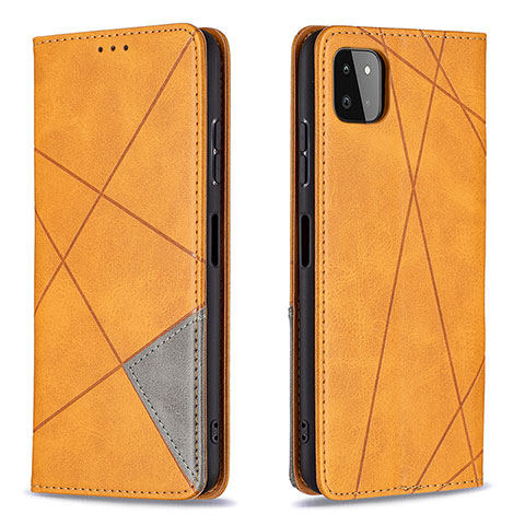 Funda de Cuero Cartera con Soporte Carcasa B07F para Samsung Galaxy F42 5G Marron Claro