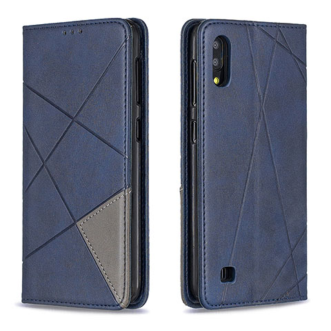 Funda de Cuero Cartera con Soporte Carcasa B07F para Samsung Galaxy M10 Azul