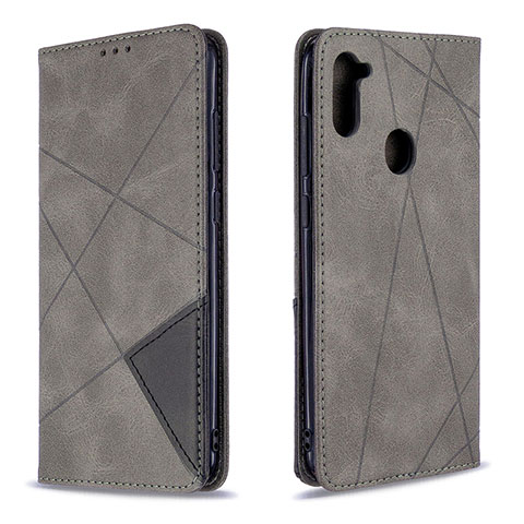 Funda de Cuero Cartera con Soporte Carcasa B07F para Samsung Galaxy M11 Gris