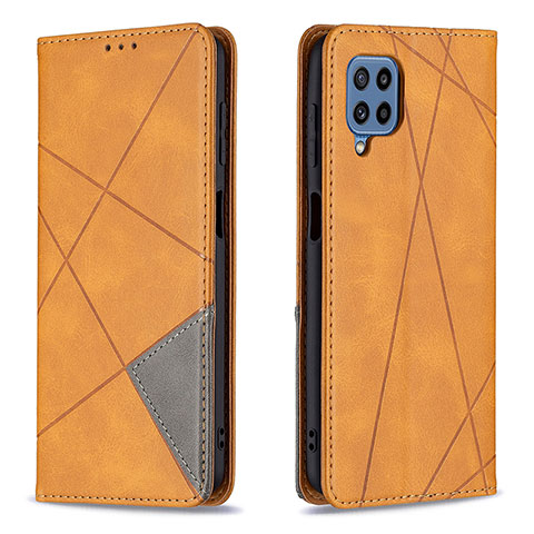 Funda de Cuero Cartera con Soporte Carcasa B07F para Samsung Galaxy M32 4G Marron Claro