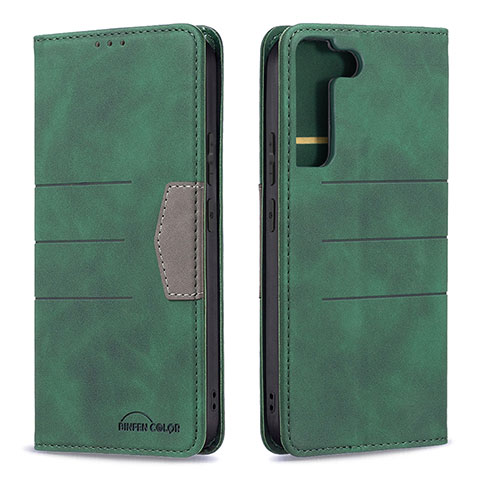 Funda de Cuero Cartera con Soporte Carcasa B07F para Samsung Galaxy S21 FE 5G Verde