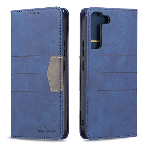 Funda de Cuero Cartera con Soporte Carcasa B07F para Samsung Galaxy S21 Plus 5G Azul