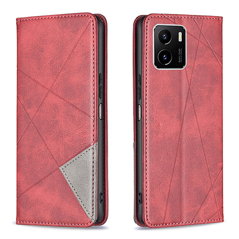 Funda de Cuero Cartera con Soporte Carcasa B07F para Vivo iQOO U5x Rojo