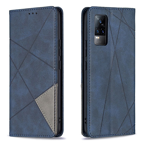 Funda de Cuero Cartera con Soporte Carcasa B07F para Vivo V21e 4G Azul