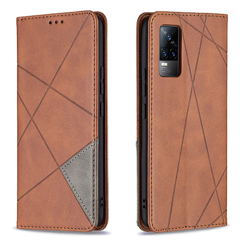 Funda de Cuero Cartera con Soporte Carcasa B07F para Vivo V21e 4G Marron