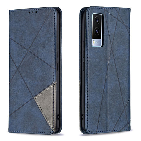 Funda de Cuero Cartera con Soporte Carcasa B07F para Vivo V21e 5G Azul