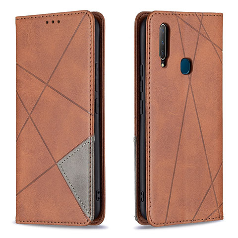 Funda de Cuero Cartera con Soporte Carcasa B07F para Vivo Y11 Marron