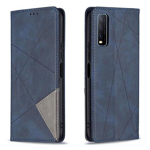 Funda de Cuero Cartera con Soporte Carcasa B07F para Vivo Y20a Azul