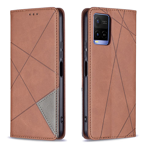 Funda de Cuero Cartera con Soporte Carcasa B07F para Vivo Y21e Marron