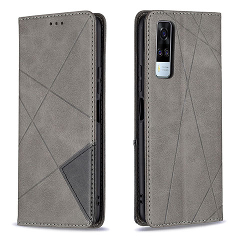 Funda de Cuero Cartera con Soporte Carcasa B07F para Vivo Y51 (2021) Gris