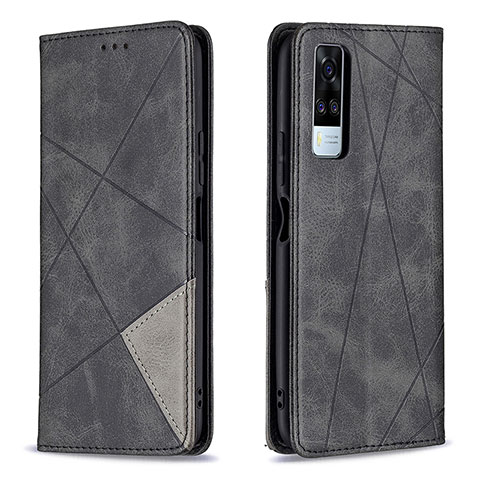 Funda de Cuero Cartera con Soporte Carcasa B07F para Vivo Y51 (2021) Negro