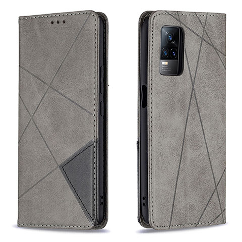 Funda de Cuero Cartera con Soporte Carcasa B07F para Vivo Y73 (2021) Gris