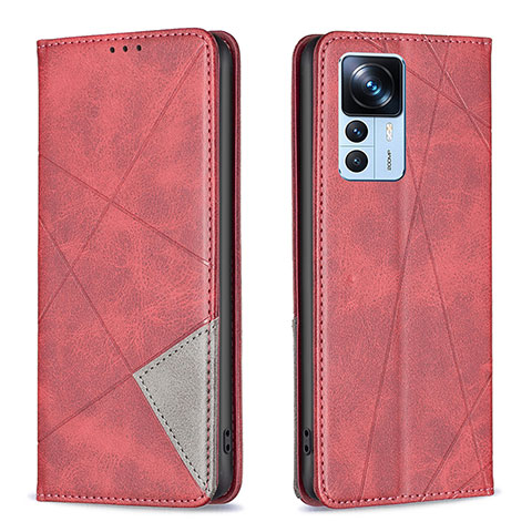 Funda de Cuero Cartera con Soporte Carcasa B07F para Xiaomi Mi 12T 5G Rojo