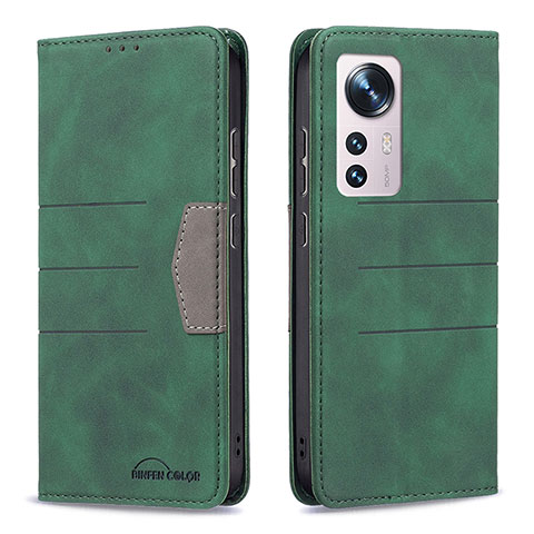 Funda de Cuero Cartera con Soporte Carcasa B07F para Xiaomi Mi 12X 5G Verde