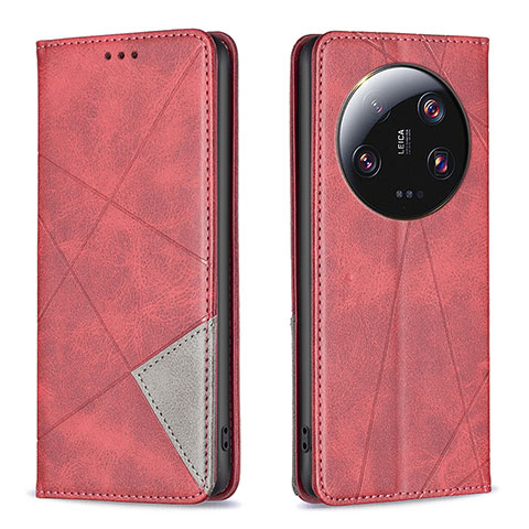 Funda de Cuero Cartera con Soporte Carcasa B07F para Xiaomi Mi 13 Ultra 5G Rojo