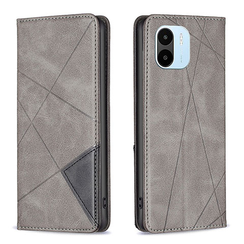 Funda de Cuero Cartera con Soporte Carcasa B07F para Xiaomi Poco C51 Gris