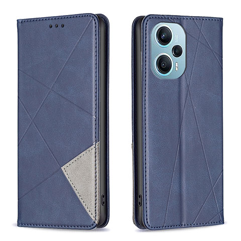 Funda de Cuero Cartera con Soporte Carcasa B07F para Xiaomi Poco F5 5G Azul