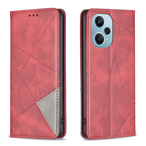 Funda de Cuero Cartera con Soporte Carcasa B07F para Xiaomi Poco F5 5G Rojo