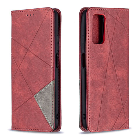 Funda de Cuero Cartera con Soporte Carcasa B07F para Xiaomi Poco M3 Rojo