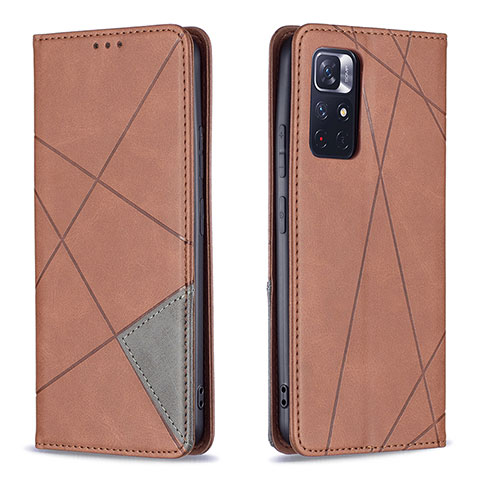 Funda de Cuero Cartera con Soporte Carcasa B07F para Xiaomi Poco M4 Pro 5G Marron