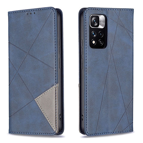 Funda de Cuero Cartera con Soporte Carcasa B07F para Xiaomi Poco X4 NFC Azul